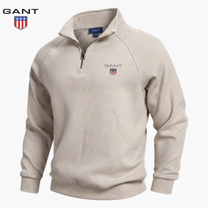 GANT™ Fleece-Lined Ribbed Half-Zip Sweater