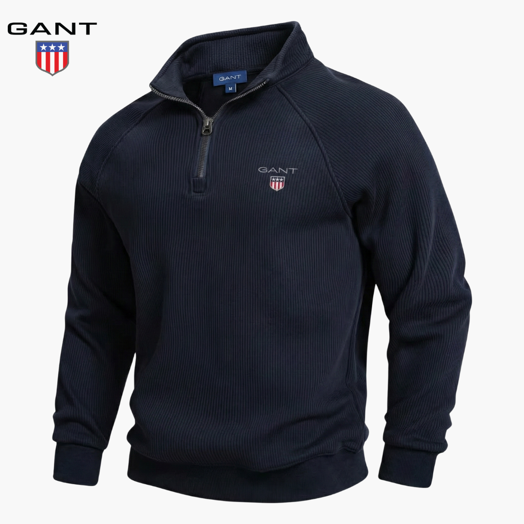 GANT™ Fleece-Lined Ribbed Half-Zip Sweater